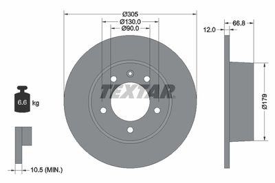 Brake Disc TEXTAR 92111203