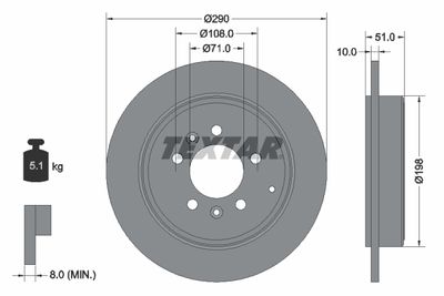 Brake Disc TEXTAR 92112000