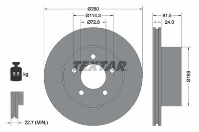 Brake Disc TEXTAR 92113500