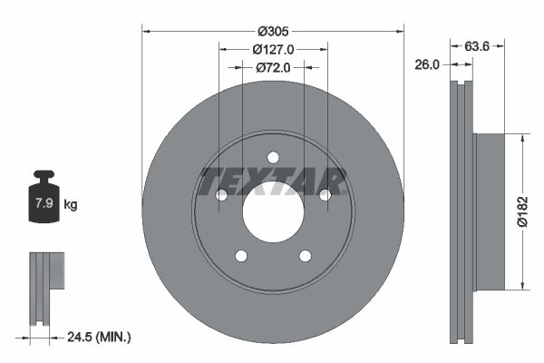 TEXTAR 92113600 Brake Disc