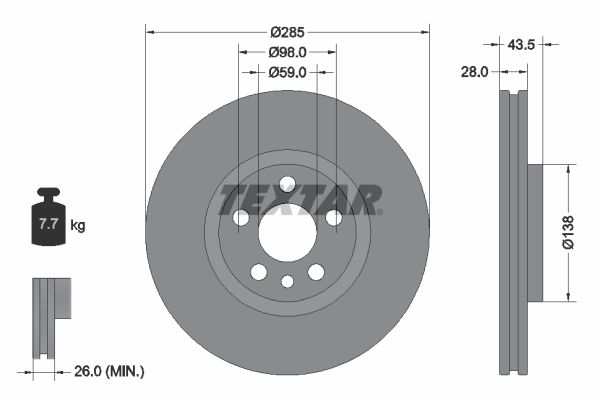 TEXTAR 92115003 Brake Disc