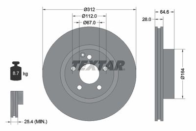 Brake Disc TEXTAR 92115305