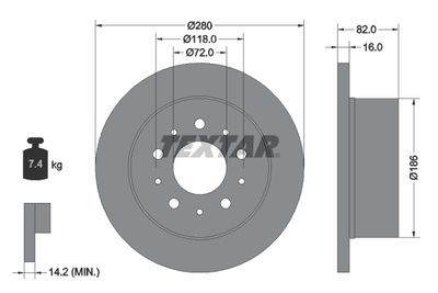 Brake Disc TEXTAR 92116103