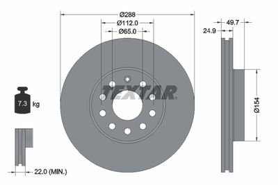 Brake Disc TEXTAR 92120805