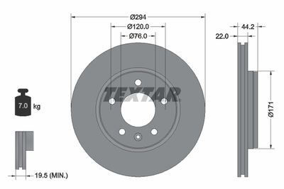 Brake Disc TEXTAR 92121403