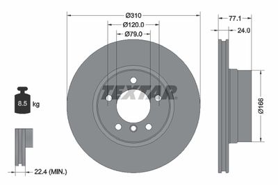 Brake Disc TEXTAR 92122505