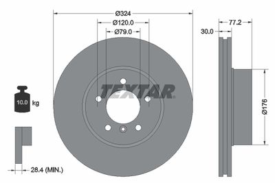 Brake Disc TEXTAR 92122605