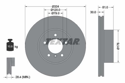 Brake Disc TEXTAR 92122805