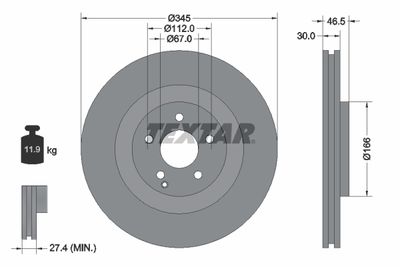 Brake Disc TEXTAR 92123603