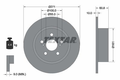 Brake Disc TEXTAR 92126503