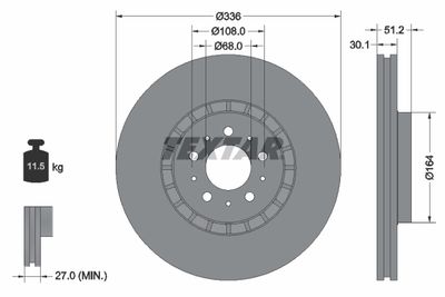 Brake Disc TEXTAR 92126705