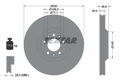 Brake Disc TEXTAR 92129503