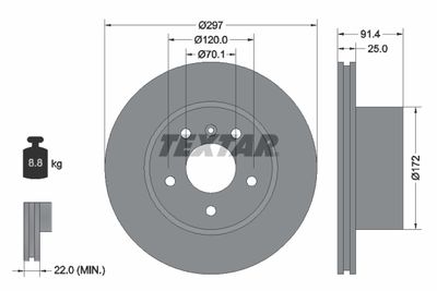 Brake Disc TEXTAR 92129700