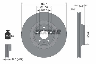 Brake Disc TEXTAR 92132400