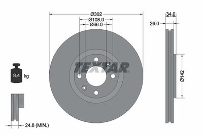 Brake Disc TEXTAR 92133203