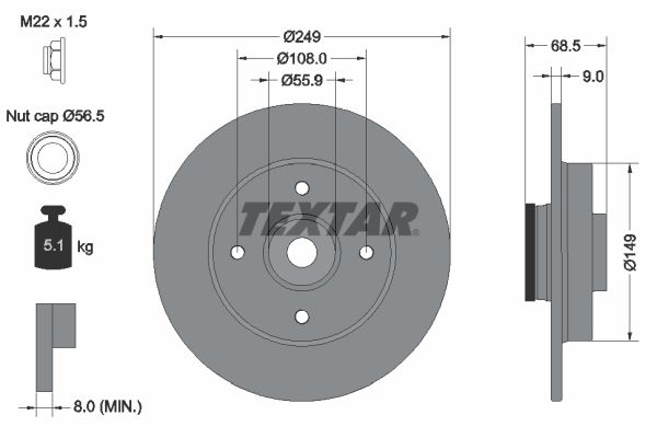 TEXTAR 92133303 Brake Disc