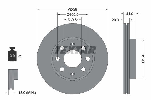 TEXTAR 92133400 Brake Disc