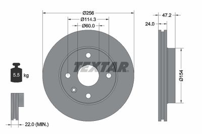 Brake Disc TEXTAR 92133500