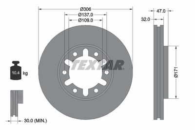 Brake Disc TEXTAR 92138300