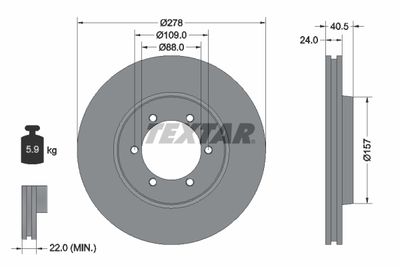 Brake Disc TEXTAR 92138400