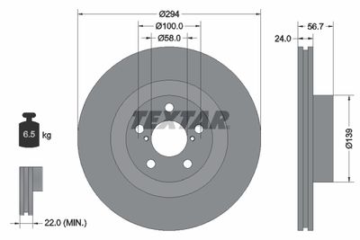 Brake Disc TEXTAR 92139500