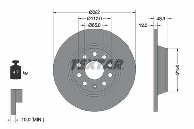 Brake Disc TEXTAR 92140803