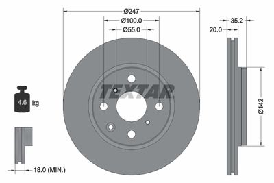 Brake Disc TEXTAR 92141903