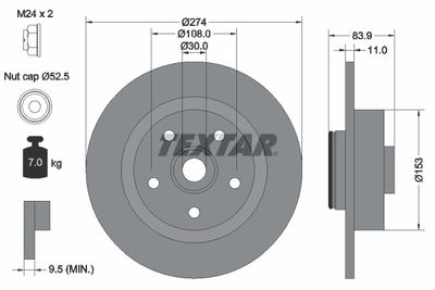 Brake Disc TEXTAR 92142203