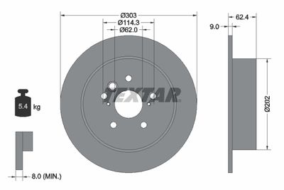 Brake Disc TEXTAR 92144103