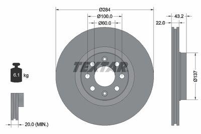 Brake Disc TEXTAR 92145803