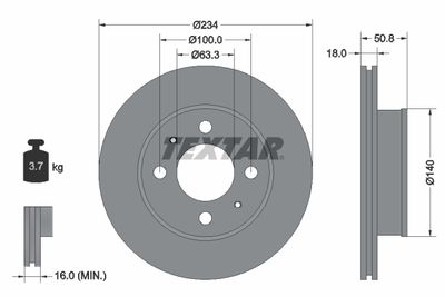 Brake Disc TEXTAR 92146803