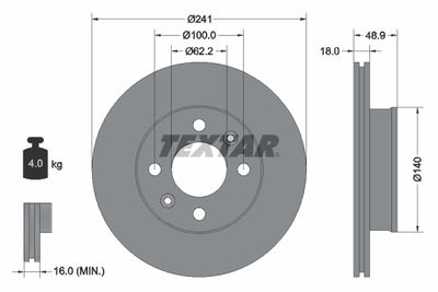 Brake Disc TEXTAR 92147103