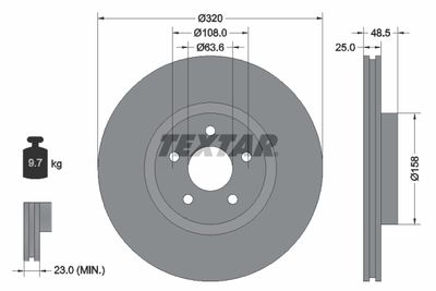 Brake Disc TEXTAR 92149100