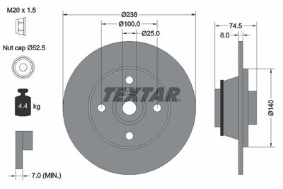 Brake Disc TEXTAR 92154100