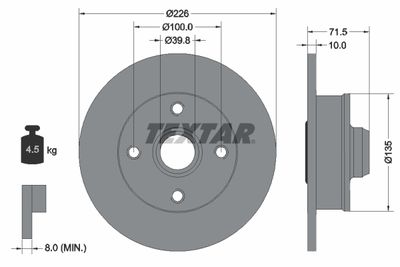 Brake Disc TEXTAR 92154203