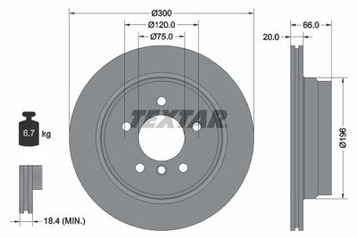 Brake Disc TEXTAR 92154903