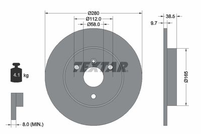 Brake Disc TEXTAR 92155503