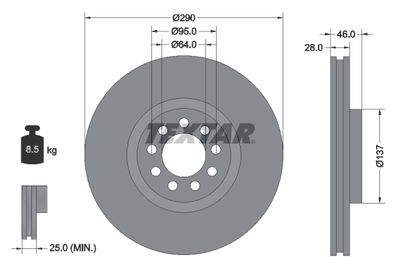 Brake Disc TEXTAR 92155700