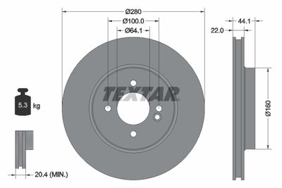 Brake Disc TEXTAR 92157905