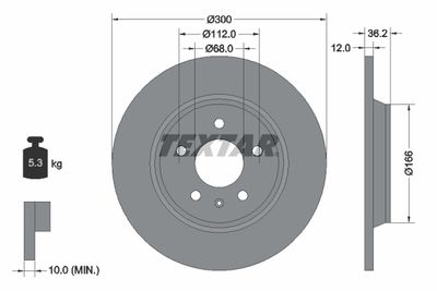 Brake Disc TEXTAR 92160103