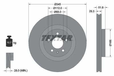 Brake Disc TEXTAR 92160205