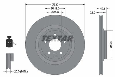 Brake Disc TEXTAR 92160403