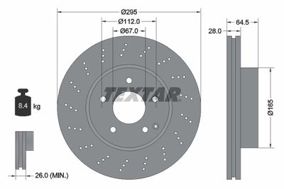 Brake Disc TEXTAR 92165005