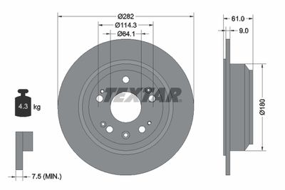 Brake Disc TEXTAR 92165803