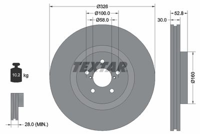 Brake Disc TEXTAR 92167900