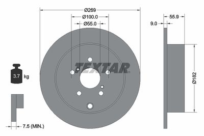 Brake Disc TEXTAR 92170403