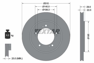 Brake Disc TEXTAR 92170503