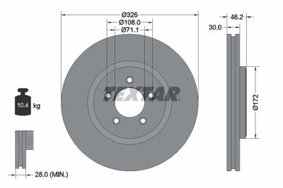 Brake Disc TEXTAR 92173505