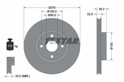 Brake Disc TEXTAR 92175903