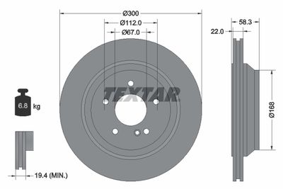 Brake Disc TEXTAR 92176303